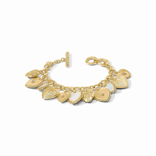 Julie Vos Heart Charm Gold Bracelet