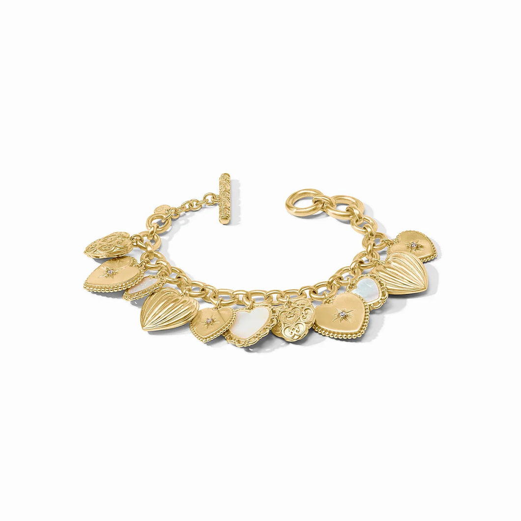 Julie Vos Heart Charm Gold Bracelet