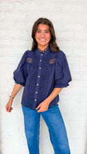 Load image into Gallery viewer, Call Me Later Navy Top