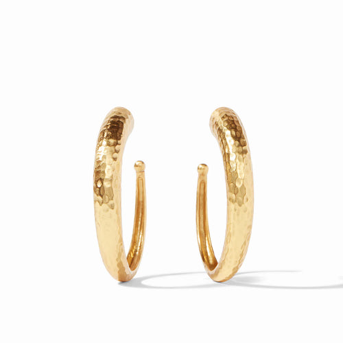 Julie Vos Hammered Large Gold Hoop