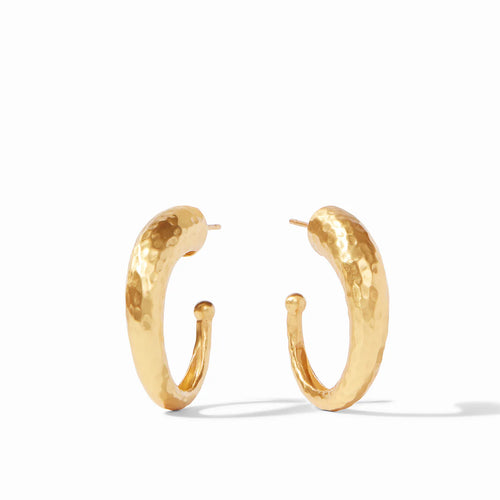 Julie Vos Hammered Medium Gold Hoop