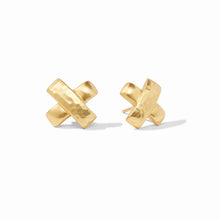 Load image into Gallery viewer, Julie Vos catalina x earring, gold x earrings, gold x stud, gold stud earring