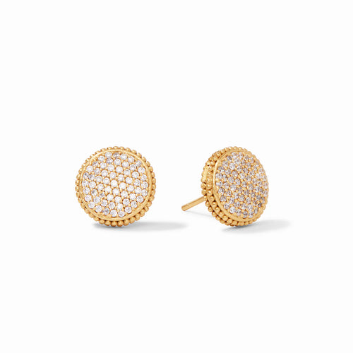 A pair of Julie Vos Fleur-de-Lis Stud earrings made from gold, featuring a high-quality gold finish and intricate fleur-de-lis design.