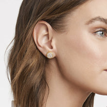 Load image into Gallery viewer, A pair of Julie Vos Fleur-de-Lis Stud earrings made from gold, featuring a high-quality gold finish and intricate fleur-de-lis design.