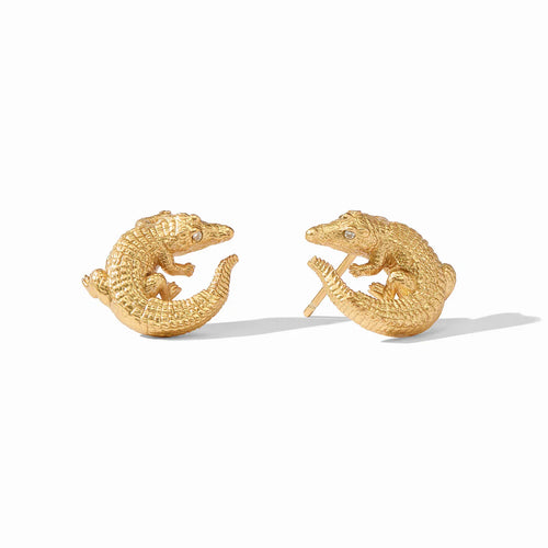 Julie Vos Alligator Gold Stud