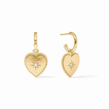 Load image into Gallery viewer, Julie Vos Heart Hoop &amp; Charm Earring