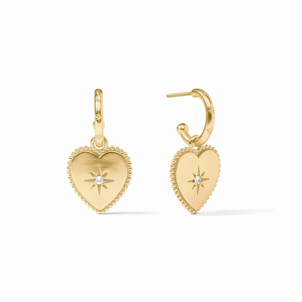 Julie Vos Heart Hoop & Charm Earring