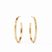 Load image into Gallery viewer, Julie Vos Large Crescent Stone Gold Hoop
