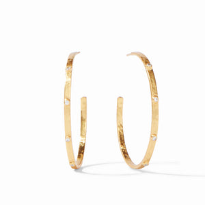 Julie Vos XLarge Crescent Stone Gold Hoop