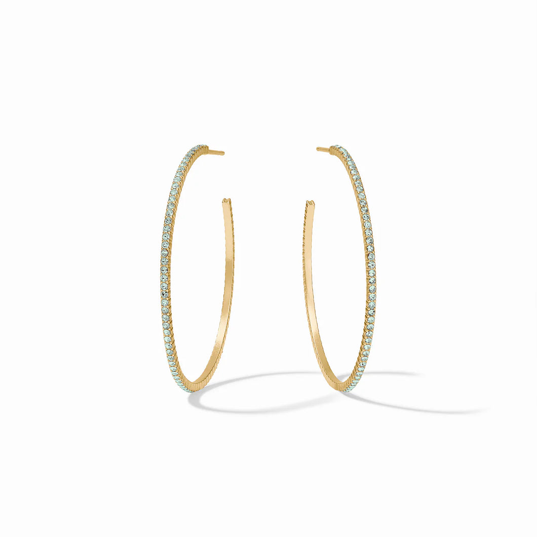 Julie Vos Windsor Aquamarine Blue Large Hoop