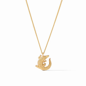 Julie Vos Alligator Solitaire Gold Necklace