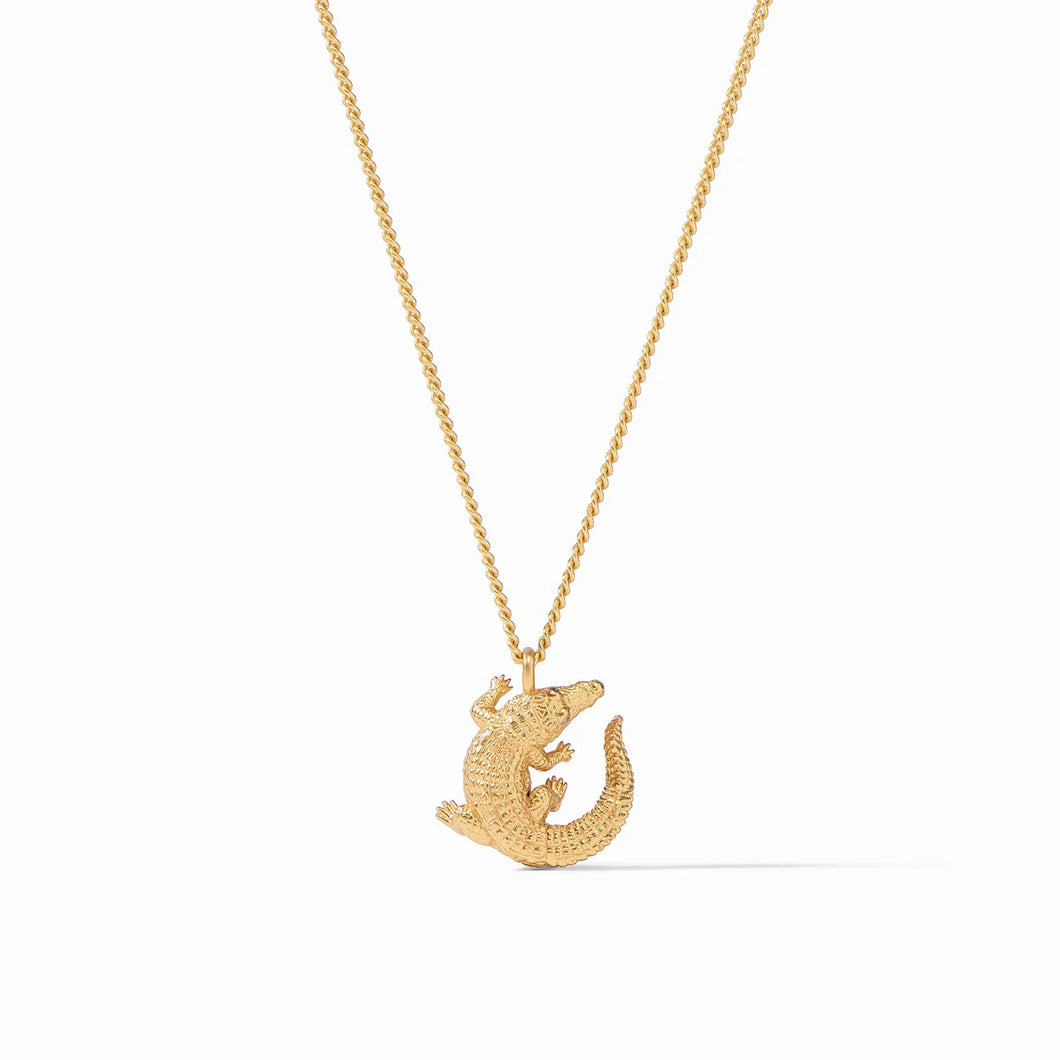 Julie Vos Alligator Solitaire Gold Necklace