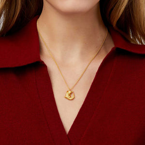 Julie Vos Alligator Solitaire Gold Necklace