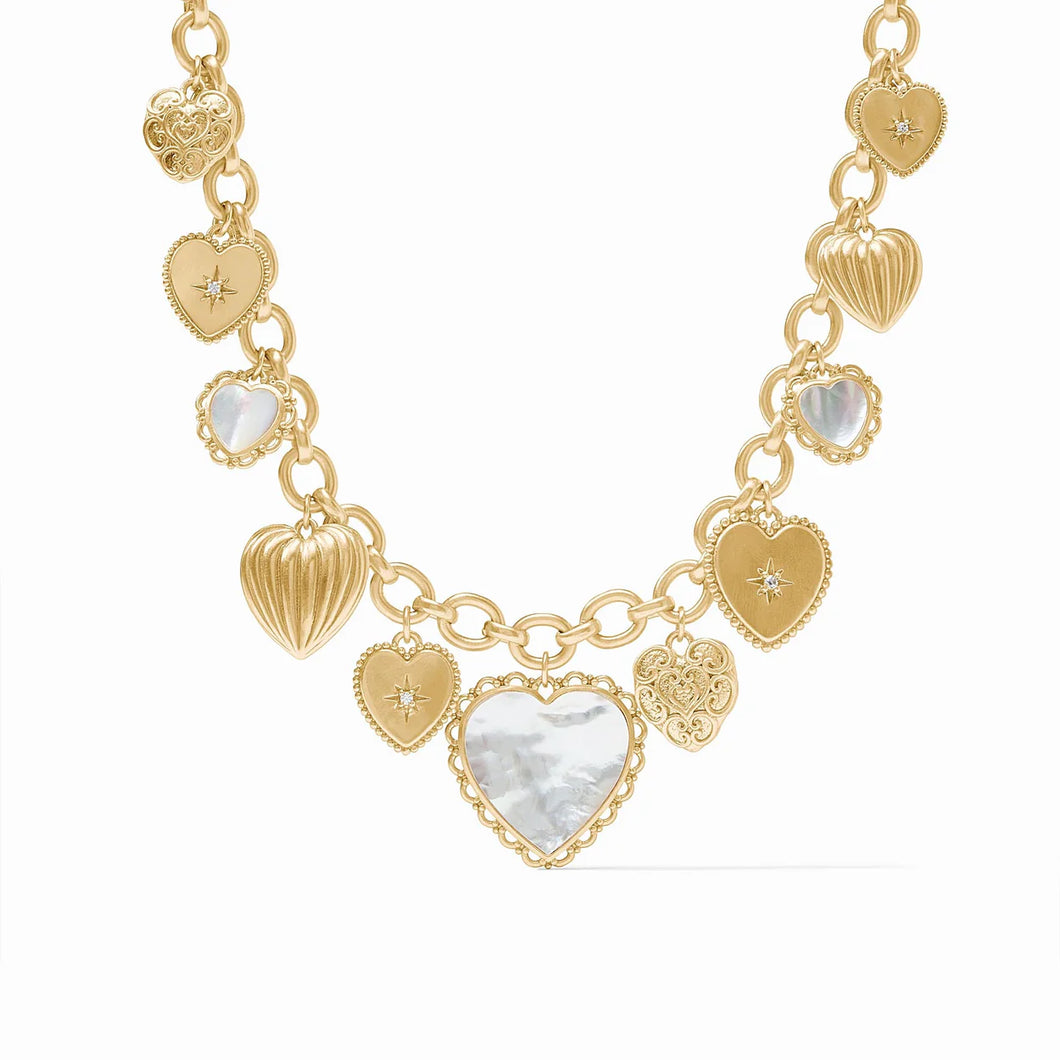 Julie Vos Heart Charm Mother Of Pearl Necklace