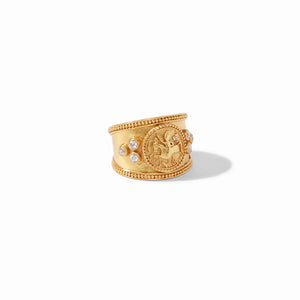 Julie Vos Coin Crest Gold Ring