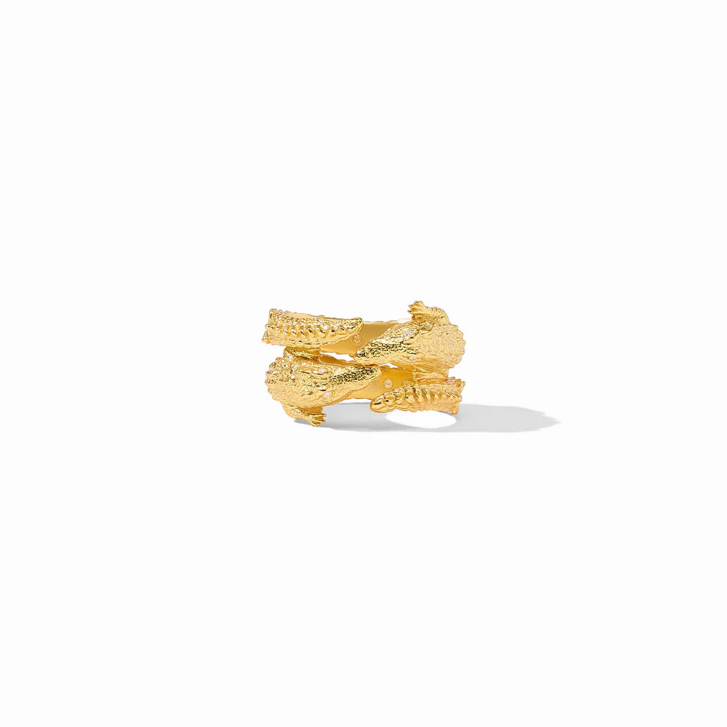 Julie Vos Alligator Duet Gold Ring
