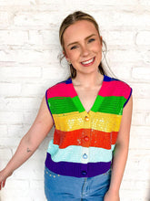 Load image into Gallery viewer, Queen Of Sparkles Rainbow Sequin Button Up Cardigan