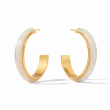Load image into Gallery viewer, Carnaby Hoop Gold And Ivory Acrylic Large