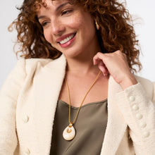 Load image into Gallery viewer, Julie Vos Carnaby Pendant Gold &amp; Acrylic Ivory Necklace