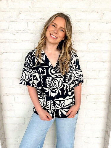 Tropical Vibes Black Top