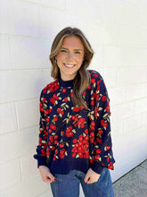 Load image into Gallery viewer, Queen Of Sparkles Navy Cranberries Sweater
