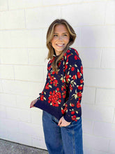 Load image into Gallery viewer, Queen Of Sparkles Navy Cranberries Sweater