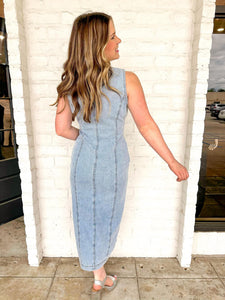 Concert Awaits Denim Midi Dress