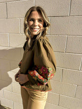 Load image into Gallery viewer, Sweetest Direction Olive Puff Sleeve Top