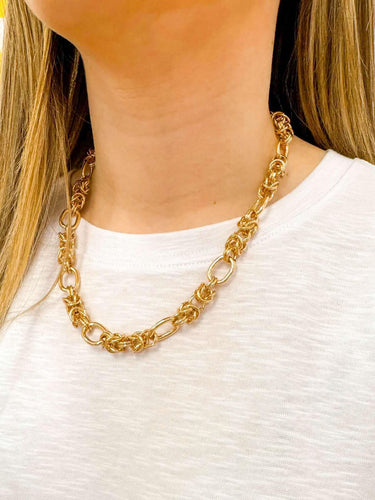 Gold Open Link And Chunky Oval Chain