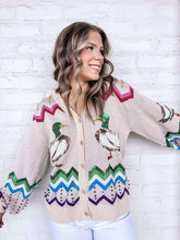 Load image into Gallery viewer, Queen Of Sparkles Multi Zig Zag Duck Cardigan