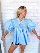 Load image into Gallery viewer, Chasing Joy Light Blue Top