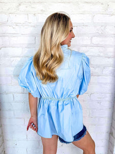 Chasing Joy Light Blue Top