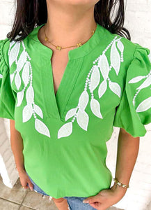 Moving Pieces Green Top