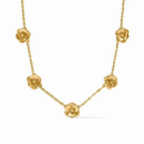 Julie Vos Bloom Delicate Station Gold Necklace