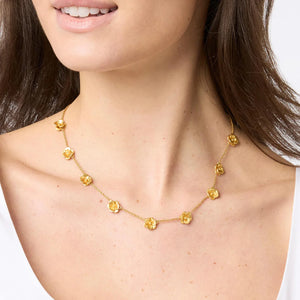 Julie Vos Bloom Delicate Station Gold Necklace