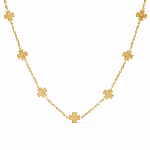 Julie Vos Malta Canterbury Delicate Station Gold Necklace