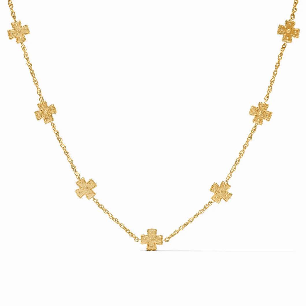 Julie Vos Malta Canterbury Delicate Station Gold Necklace