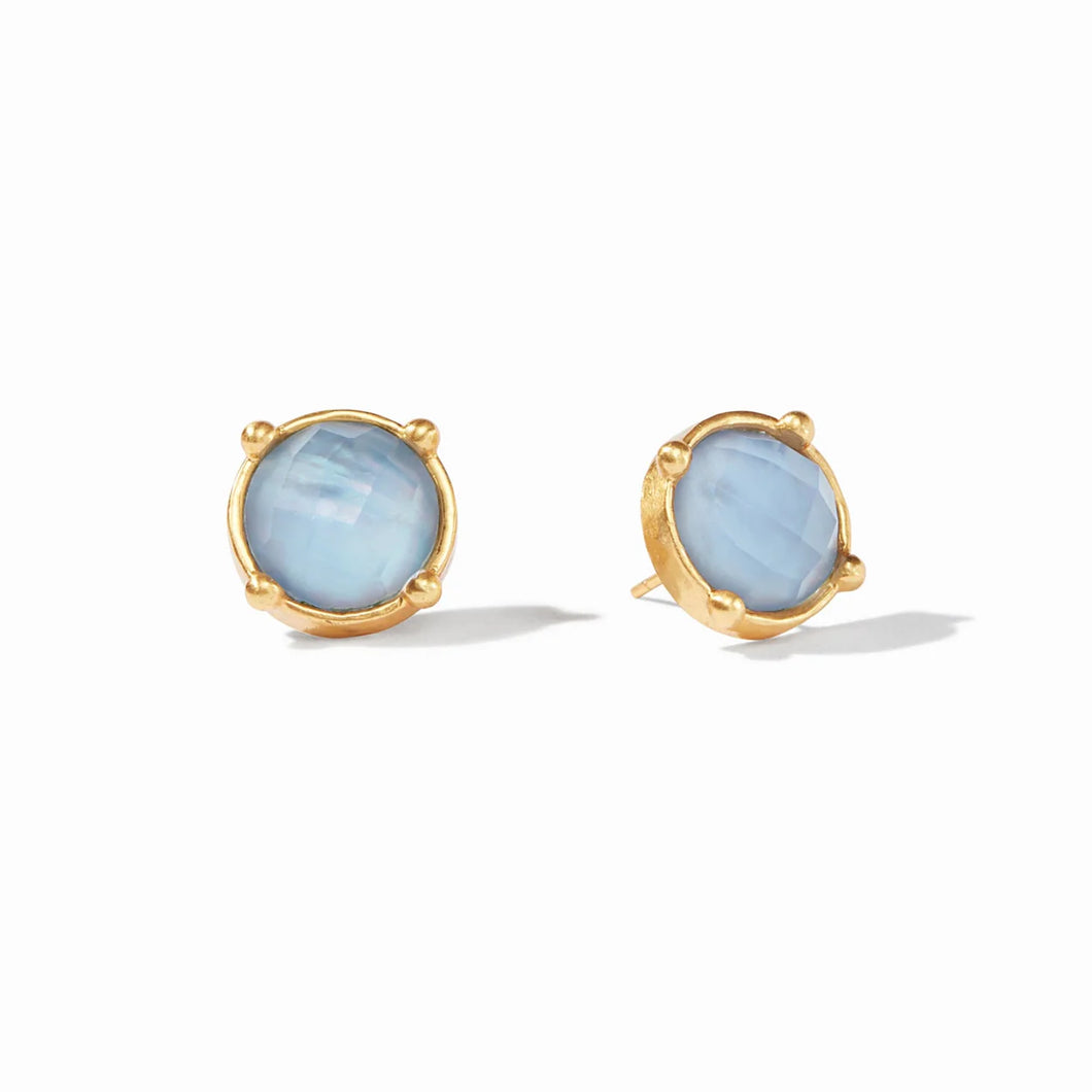 Julie Vos Honey Stud Iridescent Chalcedony Earring