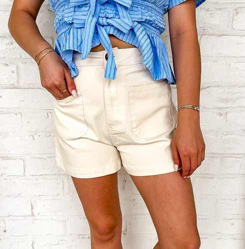 Recap From Here Ecru Shorts