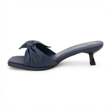 Load image into Gallery viewer, The Pompano Navy Sandal Heel