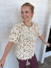 Load image into Gallery viewer, THML Celebrate Goodness Cream Top