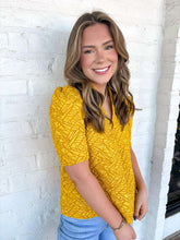 Load image into Gallery viewer, THML Mustard Textured Top