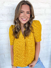 Load image into Gallery viewer, THML Mustard Textured Top