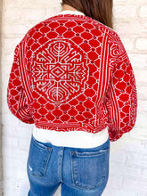 Load image into Gallery viewer, Queen Of Sparkles Red And Cream Heart Cardigan