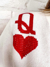 Load image into Gallery viewer, Queen Of Sparkles Red And Cream Heart Cardigan