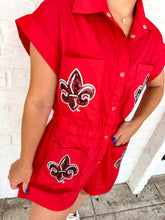 Load image into Gallery viewer, Queen Of Sparkles ULL Mascot Romper