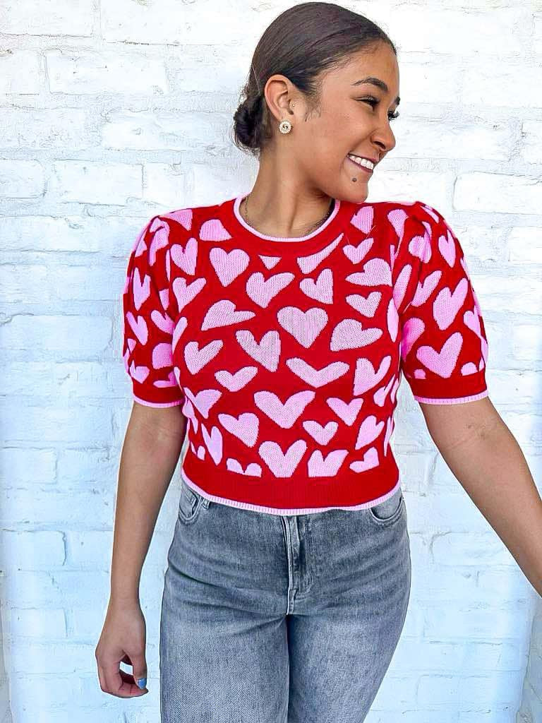 Give Me Love Red Heart Top