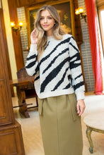 Load image into Gallery viewer, THML Zebra Stripes Print Sweater