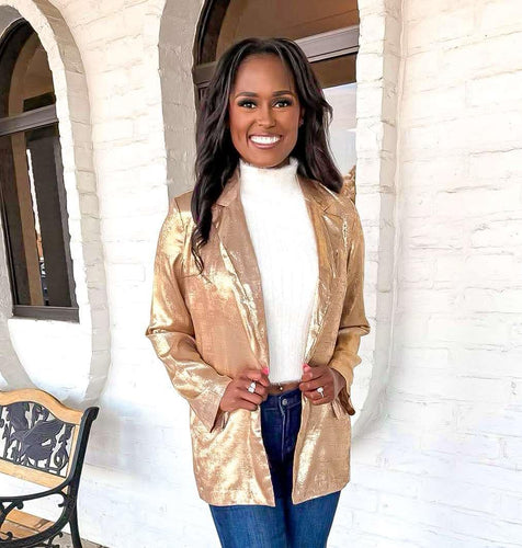 Up For Anything Gold Blazer