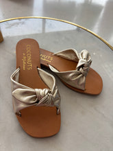 Load image into Gallery viewer, Mackenzie Gold Bow Sandal